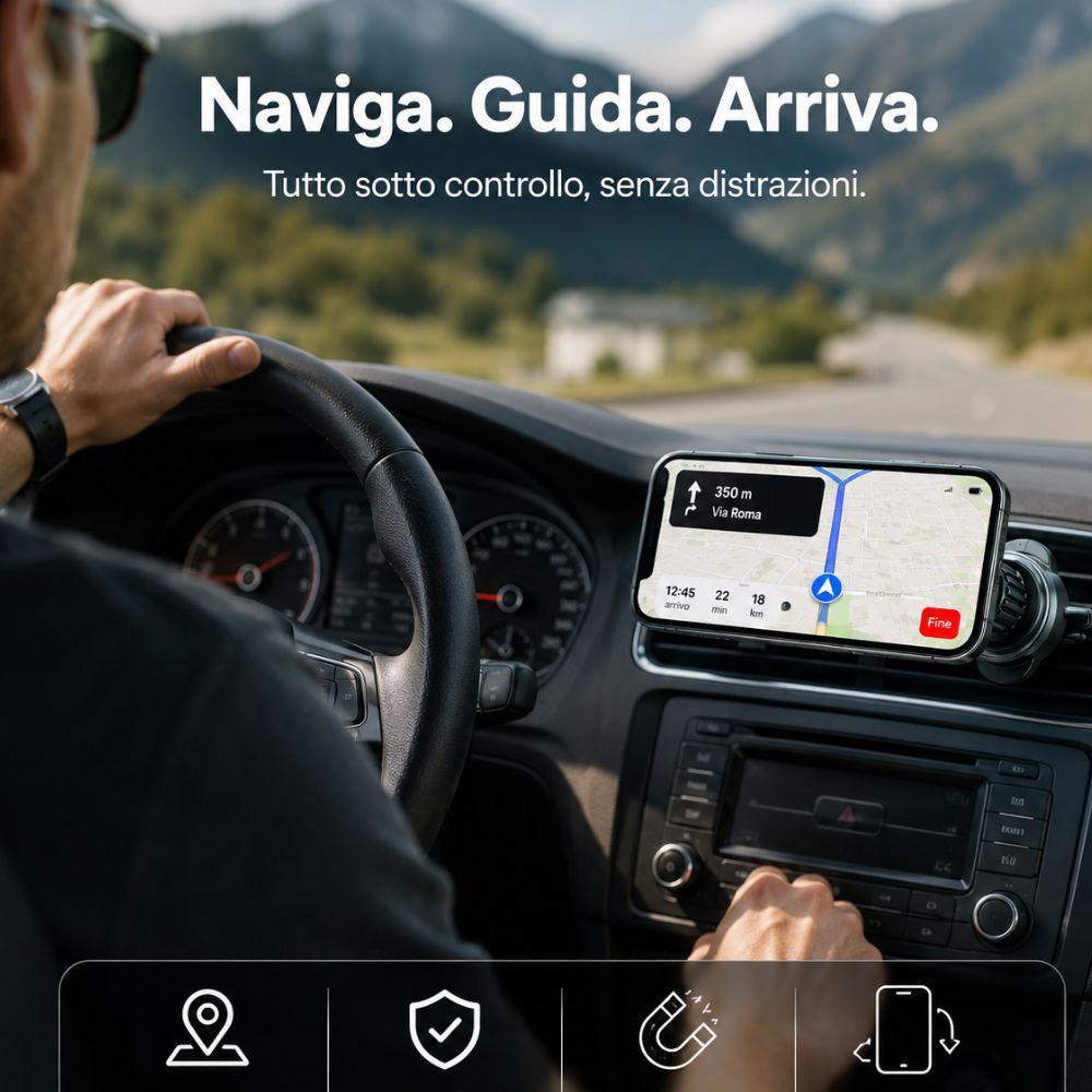 supporto magnetico auto per smartphone universale 360 gradi - foto 3