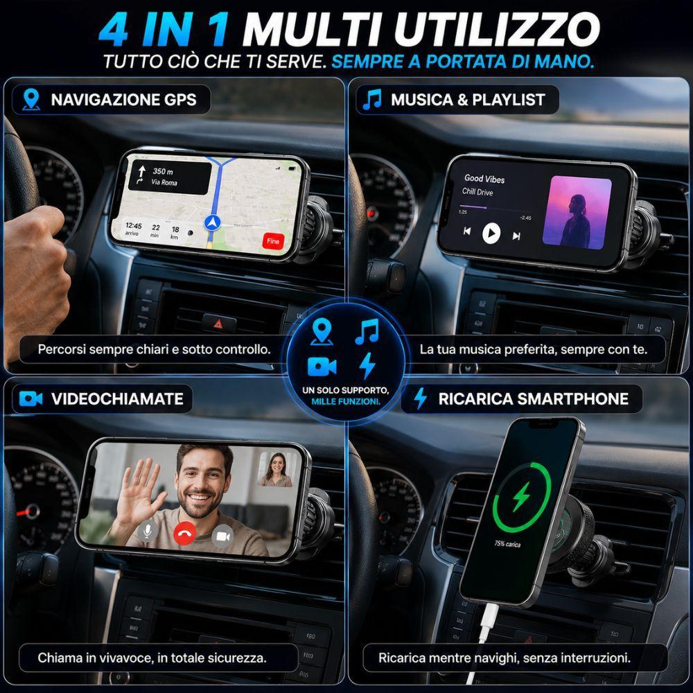  supporto magnetico auto per smartphone universale 360 gradi - foto 4