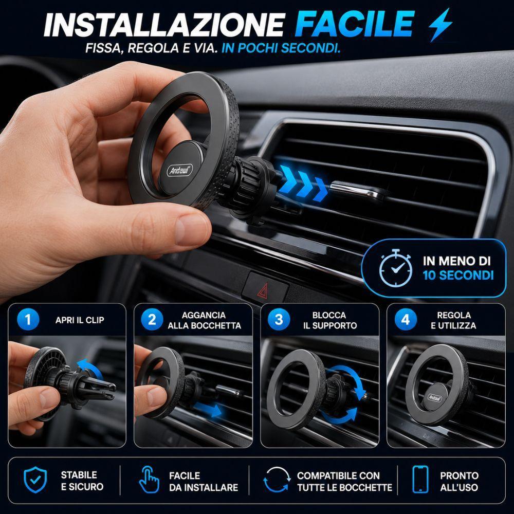  supporto magnetico auto per smartphone universale 360 gradi - foto 5