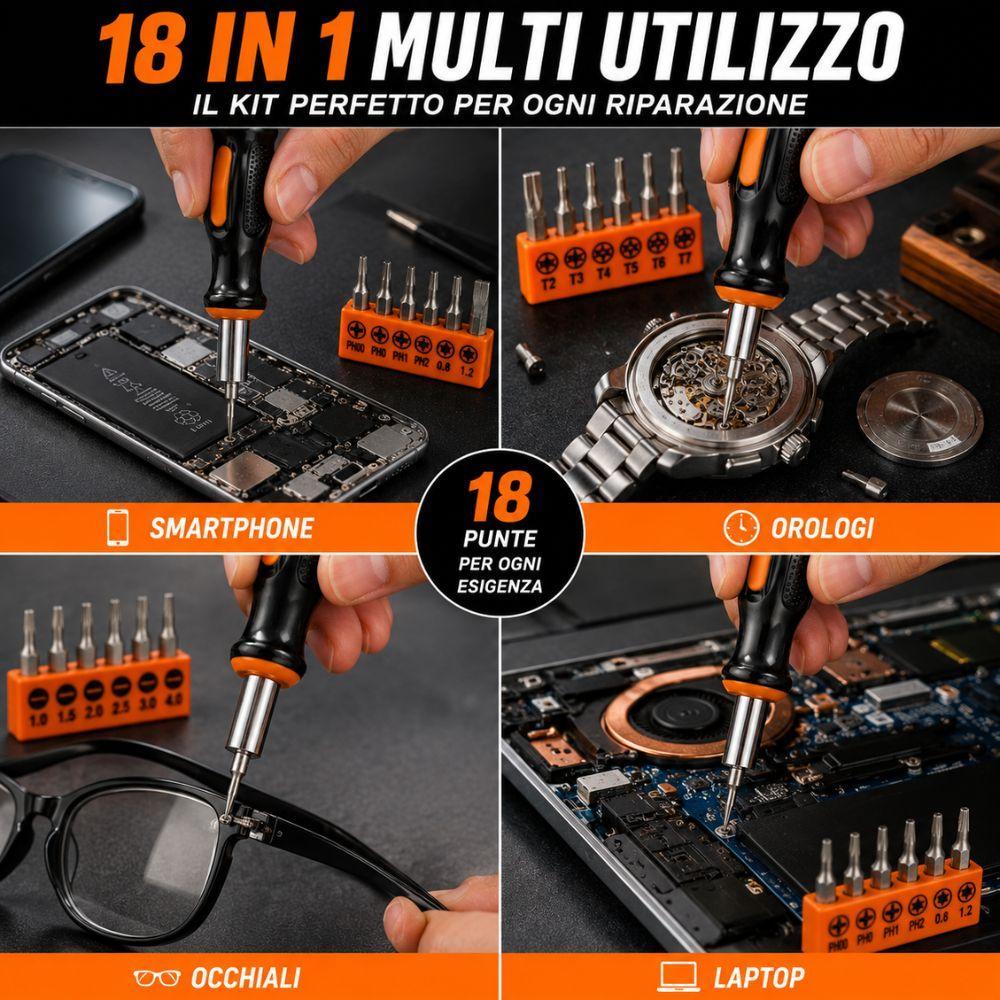  set cacciaviti di precisione 18 in 1 per smartphone pc orologi elettronica - foto 4