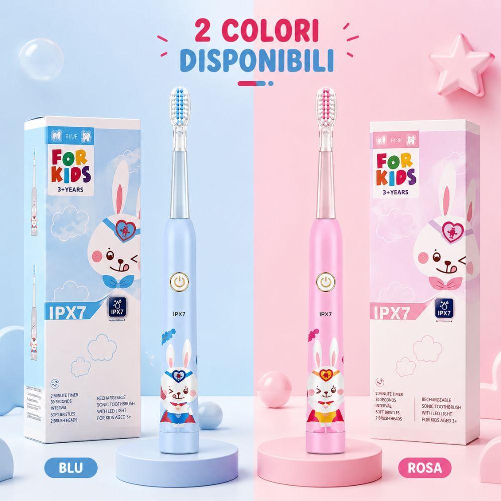  spazzolino elettrico bambini ricaricabile con luci led - foto 4