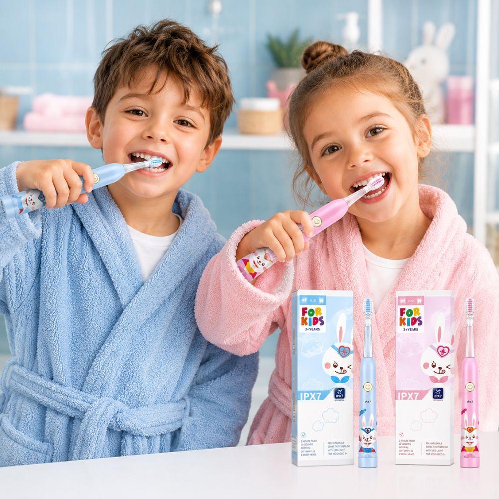  spazzolino elettrico bambini ricaricabile con luci led - foto 5