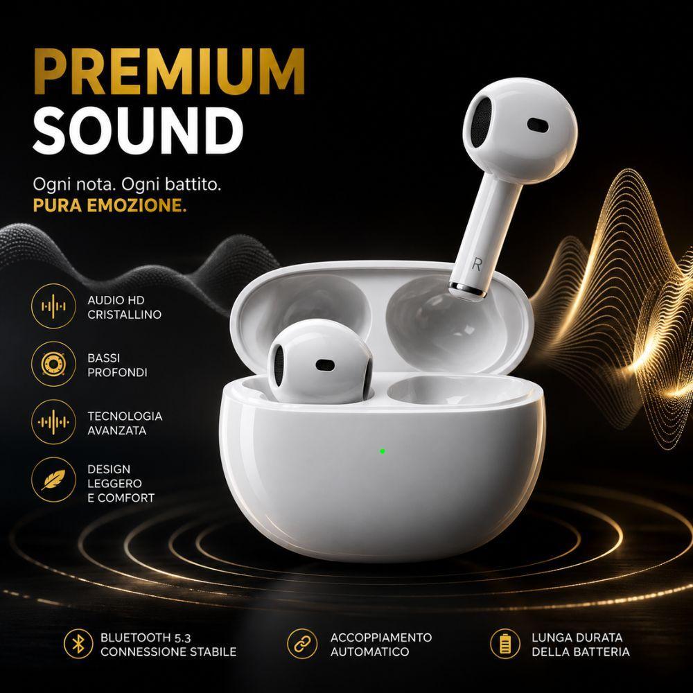  auricolari wireless bluetooth 5.3 tws stereo con touch control e case ricarica - foto 3
