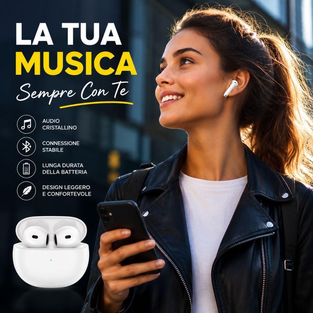  auricolari wireless bluetooth 5.3 tws stereo con touch control e case ricarica - foto 4