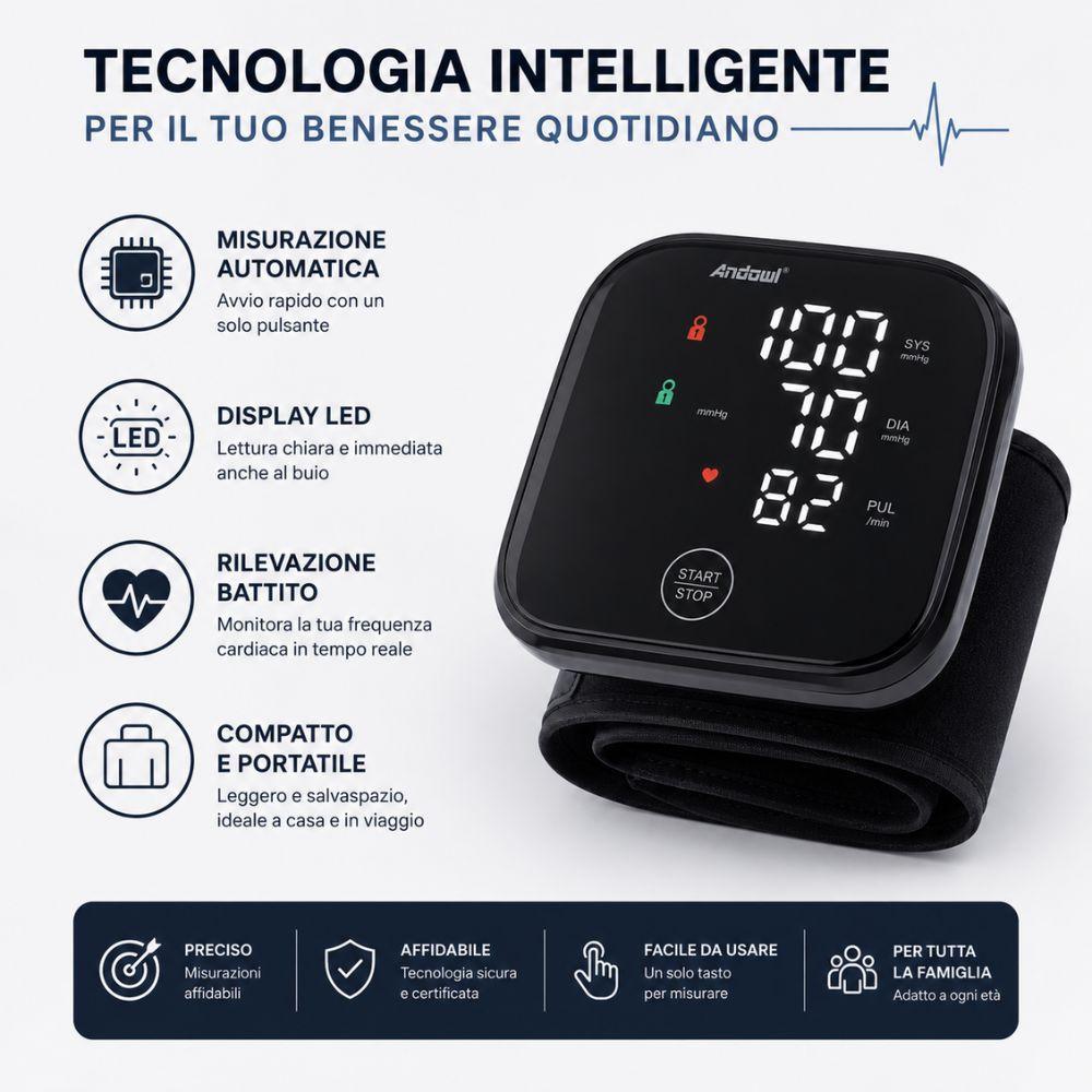  misuratore di pressione da polso digitale automatico display led - foto 5