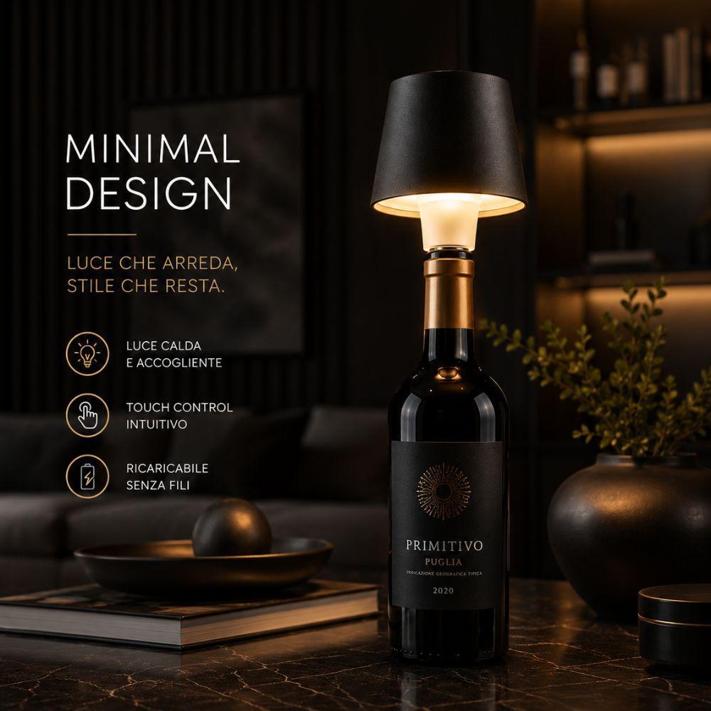  lampada led per bottiglia ricaricabile usb touch wireless da tavolo design moderno - foto 5