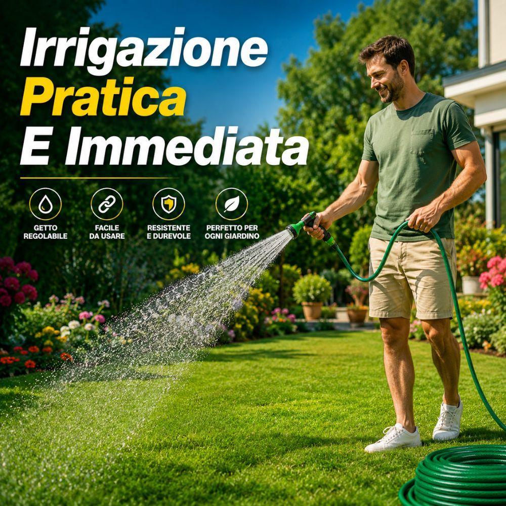  set tubo da giardino con raccordi e lancia irrigazione - foto 2