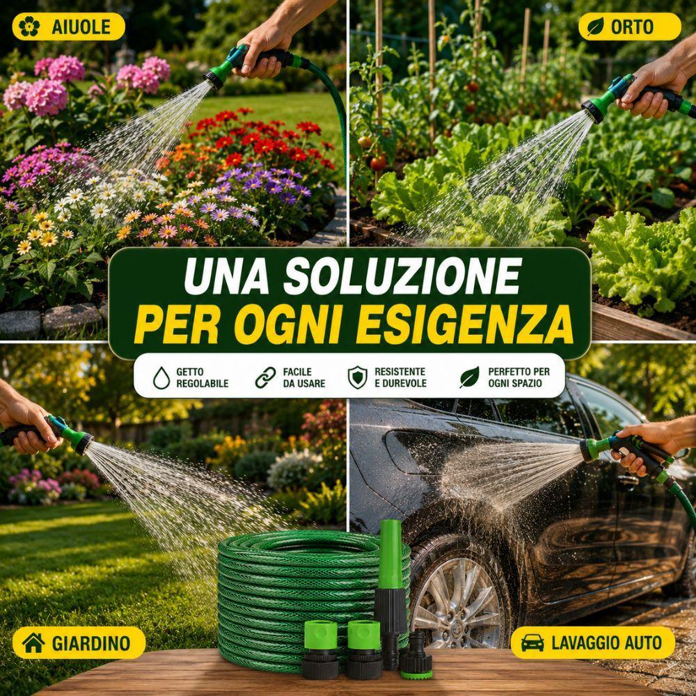  set tubo da giardino con raccordi e lancia irrigazione - foto 3