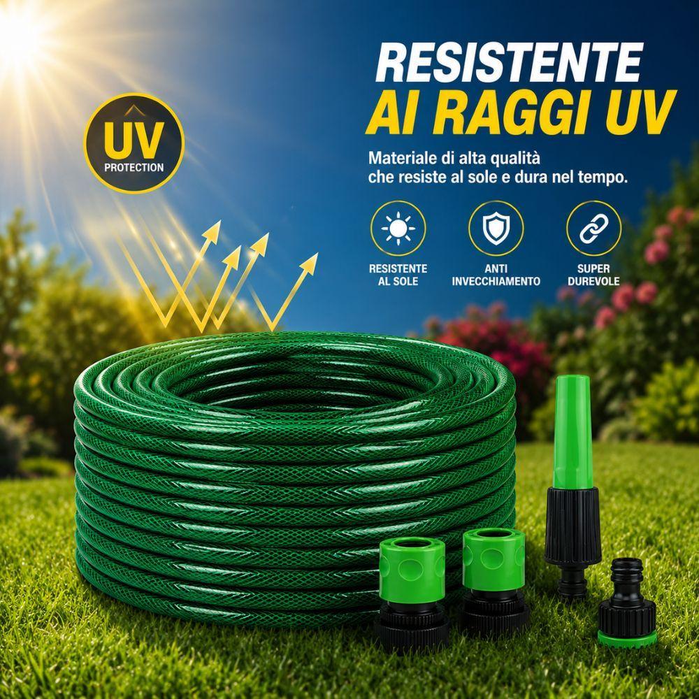  set tubo da giardino con raccordi e lancia irrigazione - foto 4
