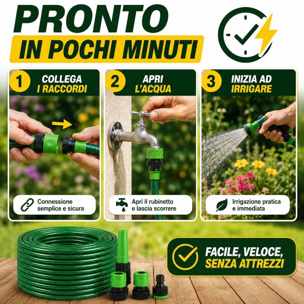  set tubo da giardino con raccordi e lancia irrigazione - foto 5