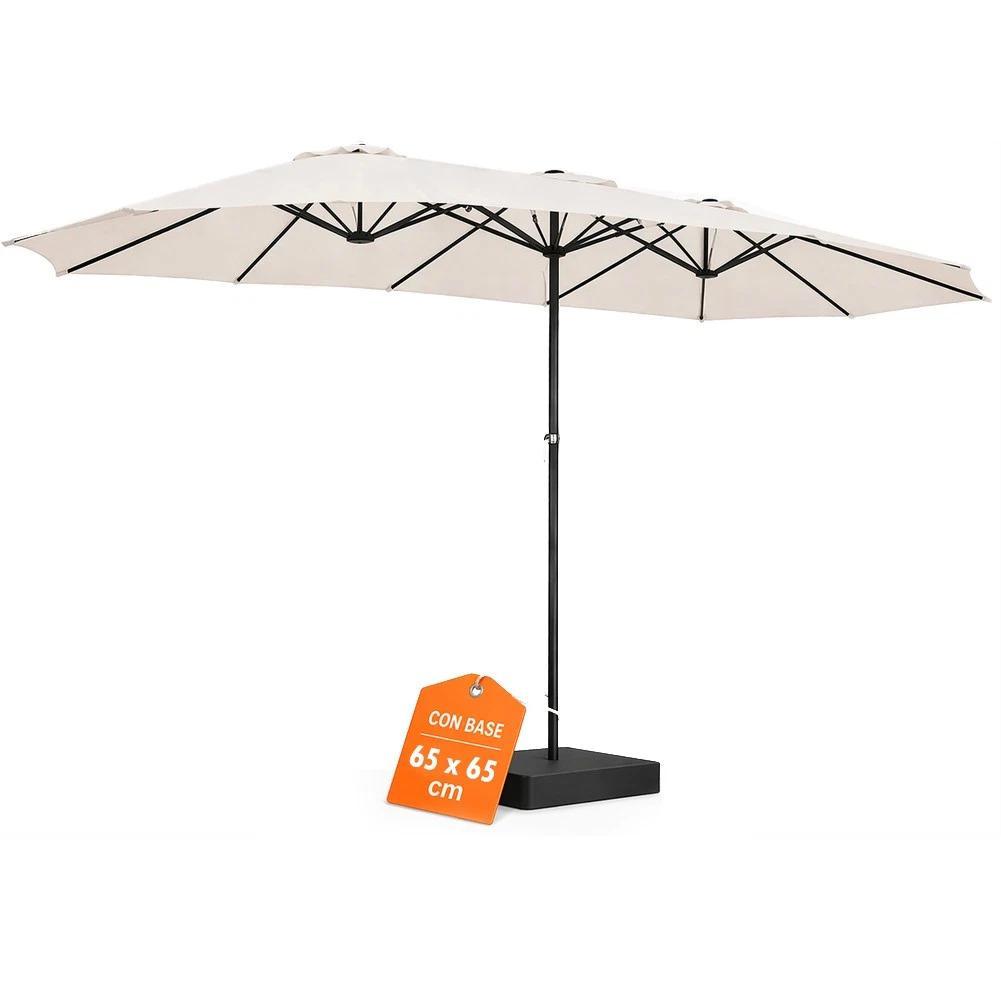  ombrellone doppio 4.6 metri con base inclusa da giardino rivestimento anti uv - foto 1