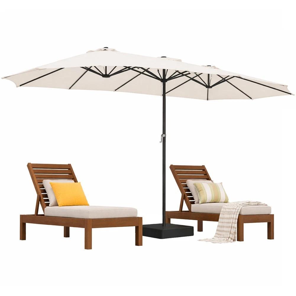  ombrellone doppio 4.6 metri con base inclusa da giardino rivestimento anti uv - foto 3