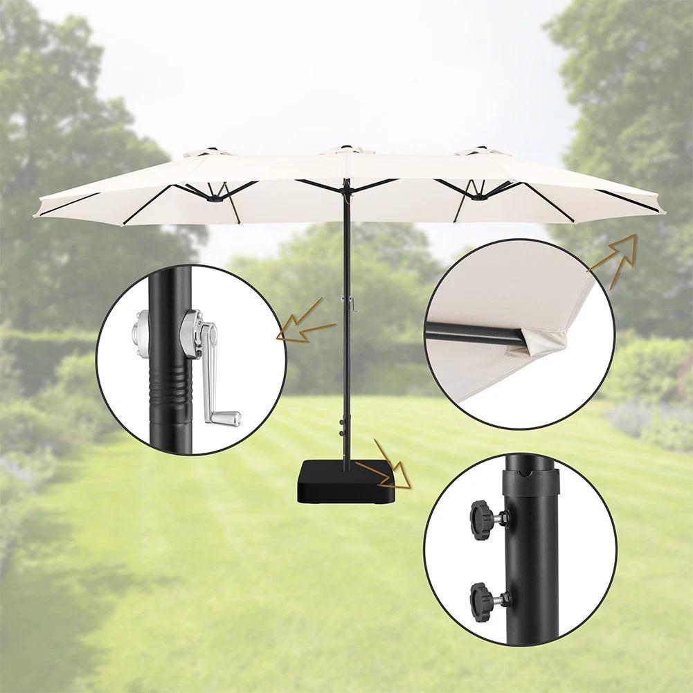  ombrellone doppio 4.6 metri con base inclusa da giardino rivestimento anti uv - foto 6
