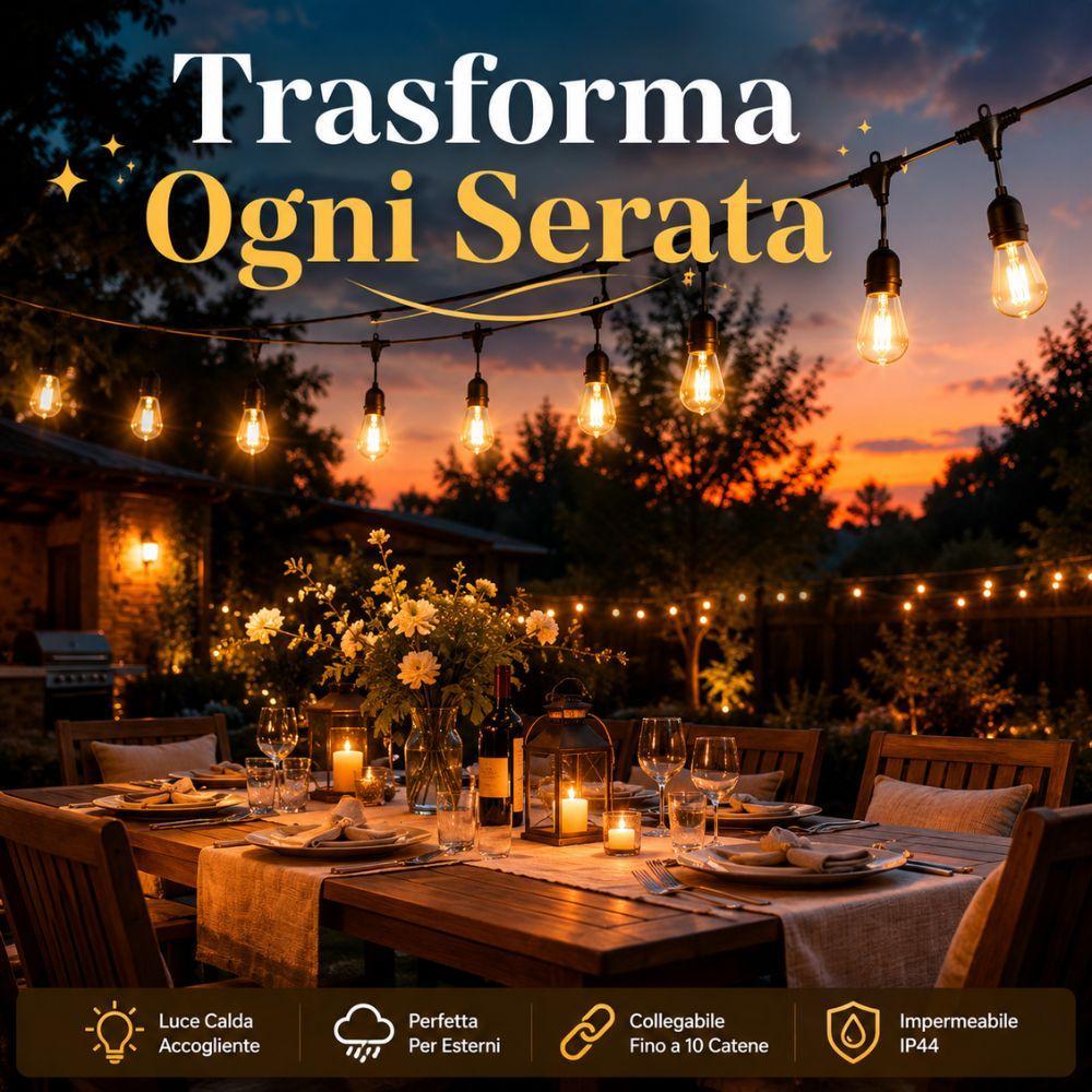  stringa luminosa led da esterno 10 metri con 10 lampadine - foto 2