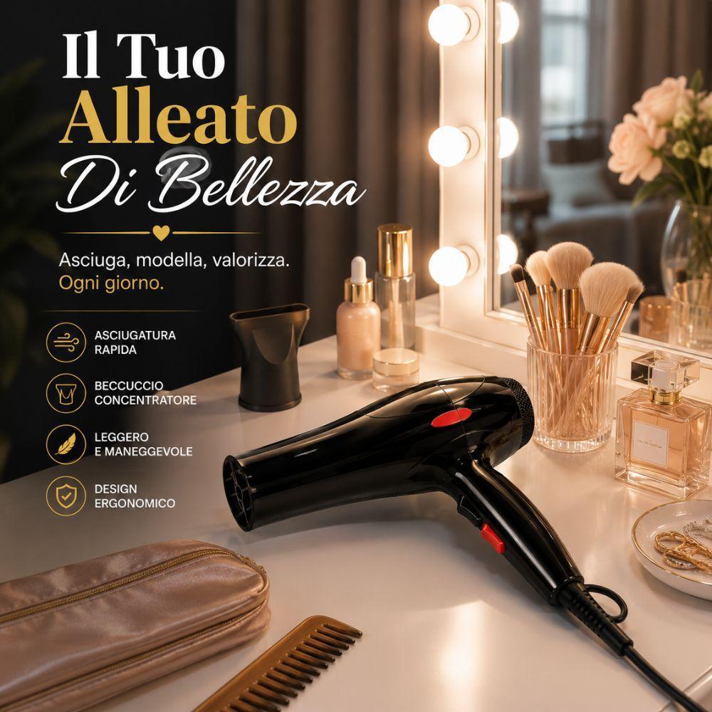  asciugacapelli professionale con beccuccio concentratore phon per capelli - foto 4
