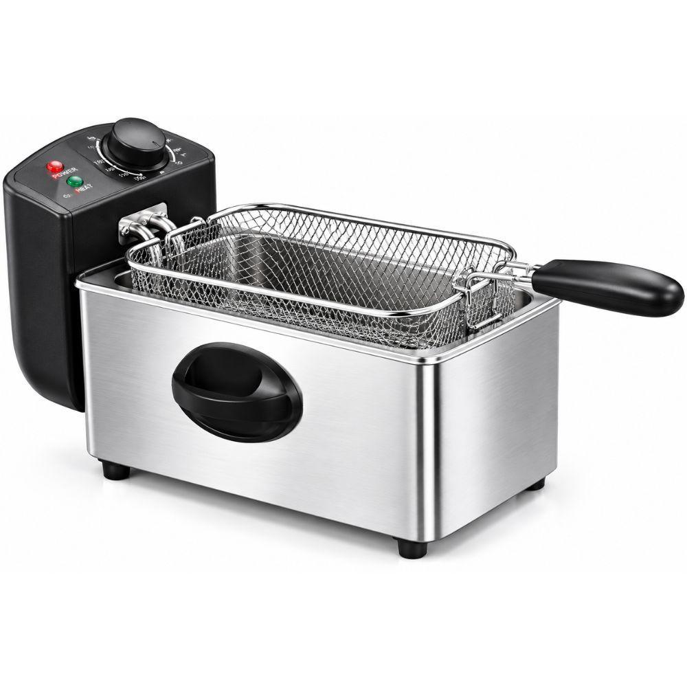  friggitrice ad olio elettrica professionale in acciaio inox con termostato regolabile e cestello removibile - foto 1