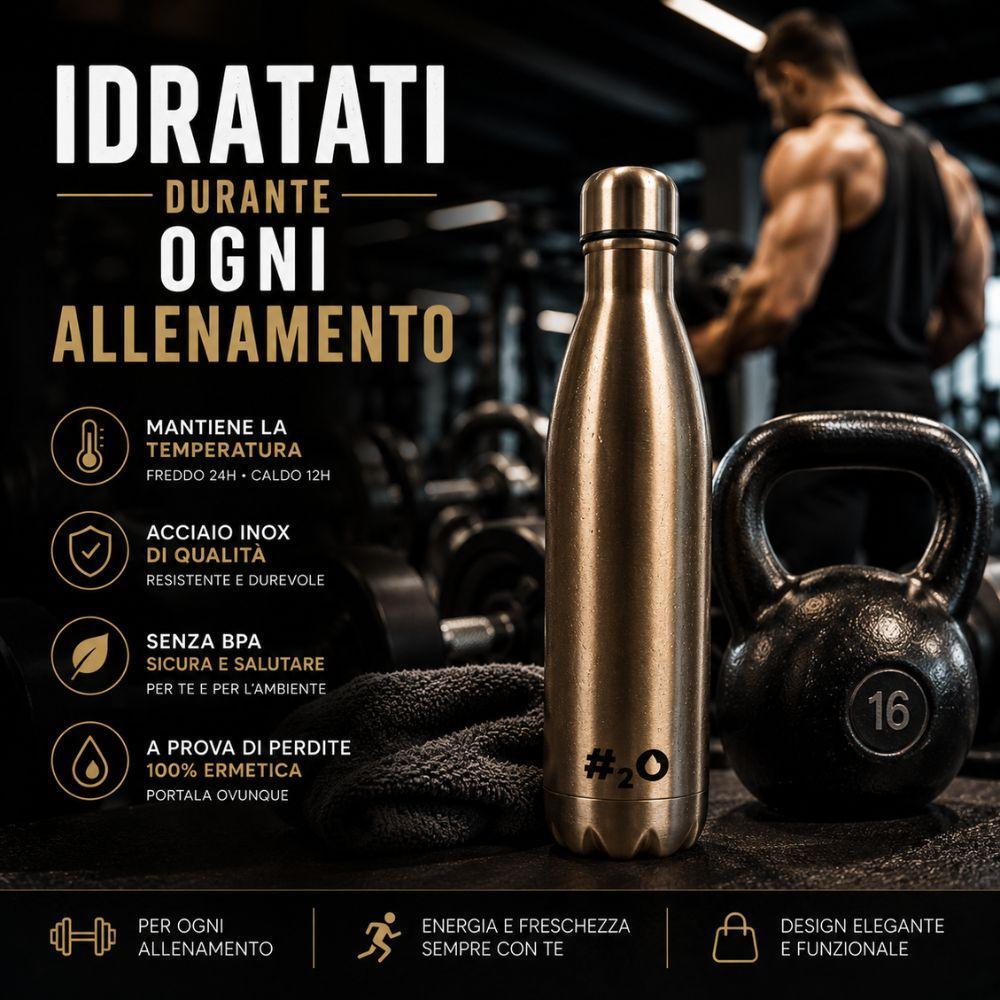  borraccia termica in acciaio inox con custodia rigida - foto 2