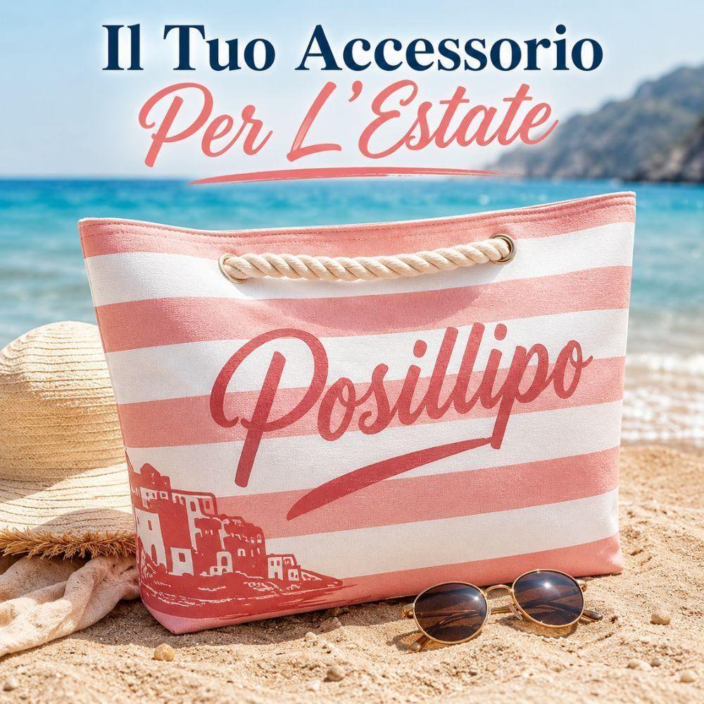  borsa mare a righe con manici in corda 65x50x17 cm - foto 2