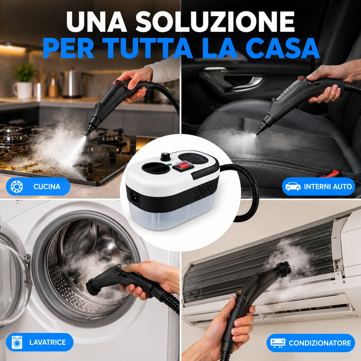  pulitore a vapore multifunzione con accessori - foto 3