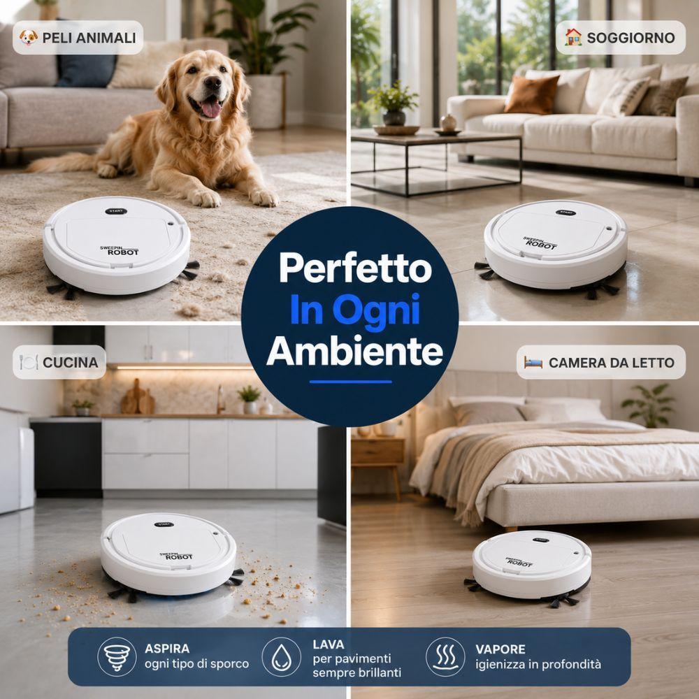  robot aspiratore 3 in 1 aspira lava vaporizza automatico smart home - foto 3