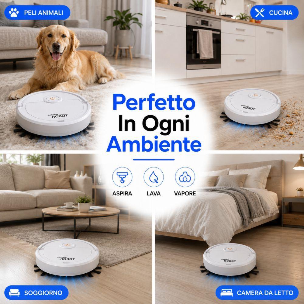  robot aspiratore automatico 3 in 1 aspira lava vapore smart home - foto 3