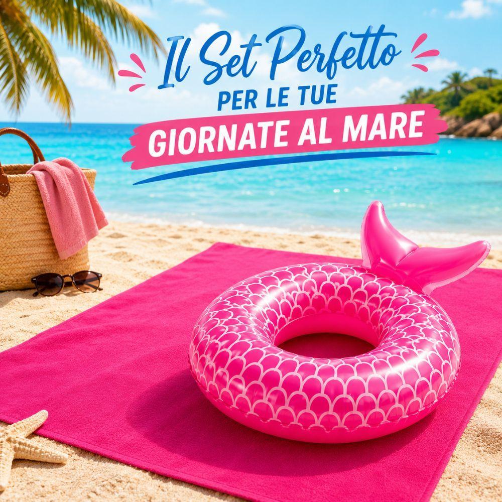  set mare oceania – telo mare + ciambella gonfiabile coordinata - foto 2