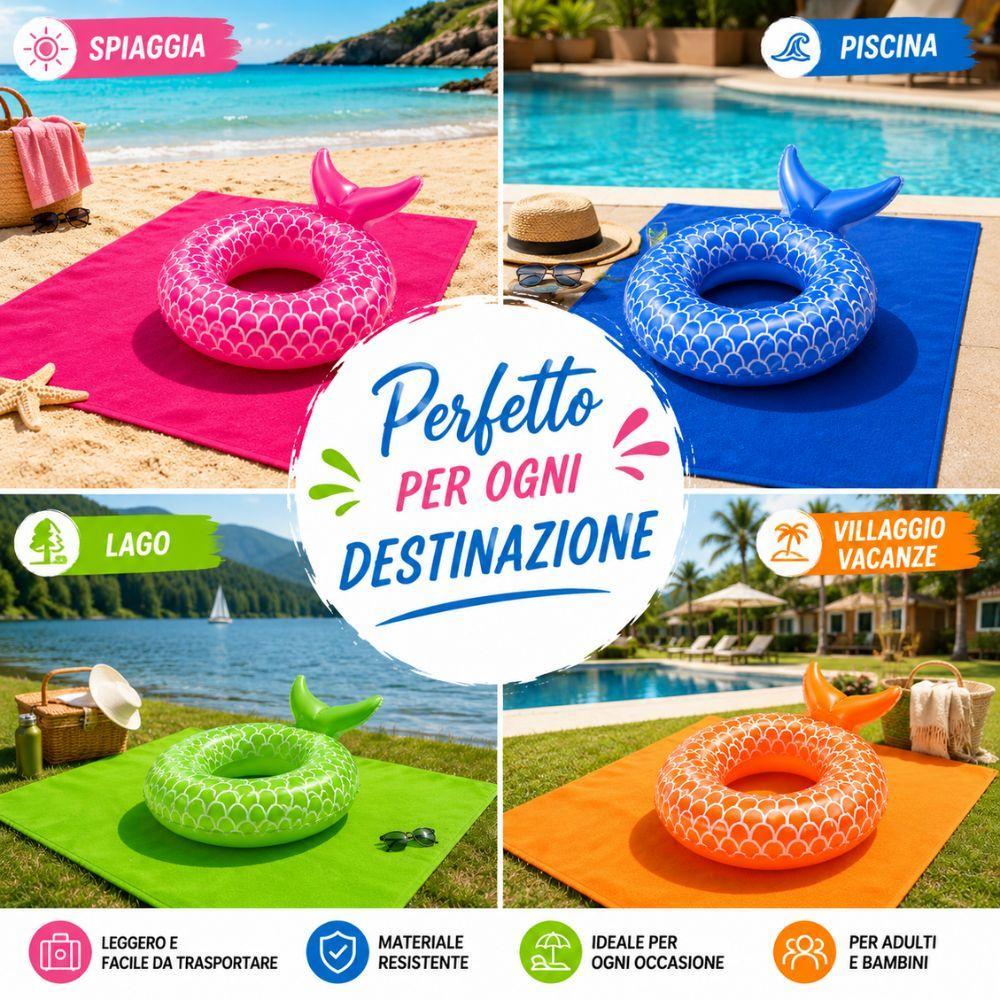  set mare oceania – telo mare + ciambella gonfiabile coordinata - foto 3
