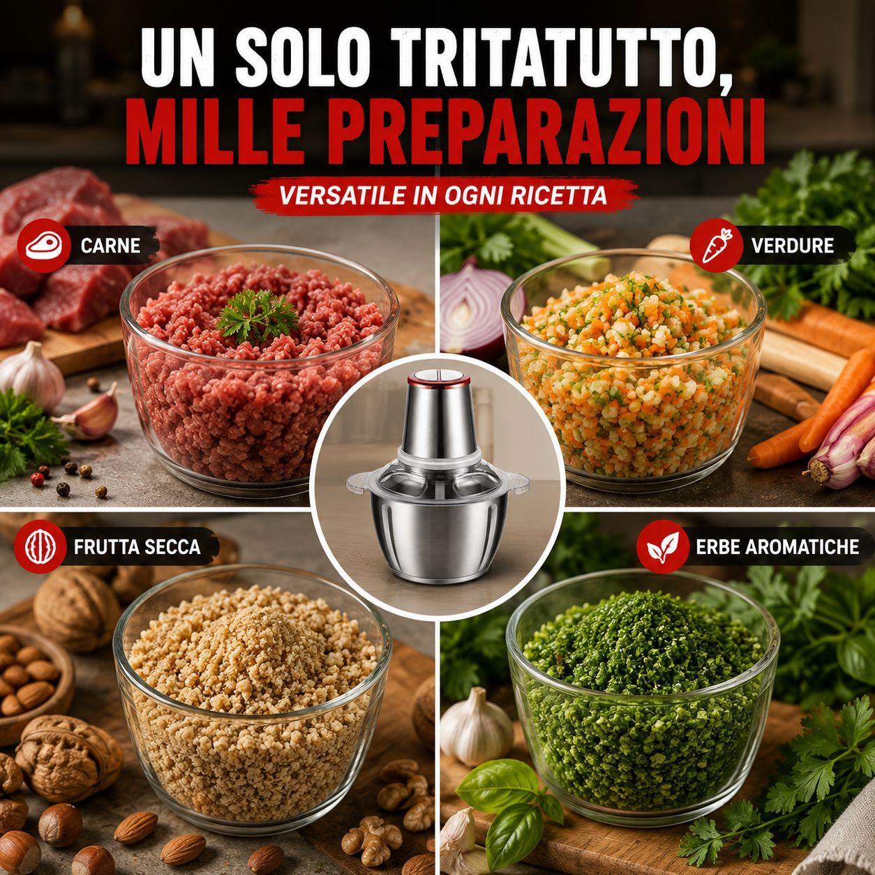  tritacarne elettrico con ciotola in acciaio da 3 litri - foto 3