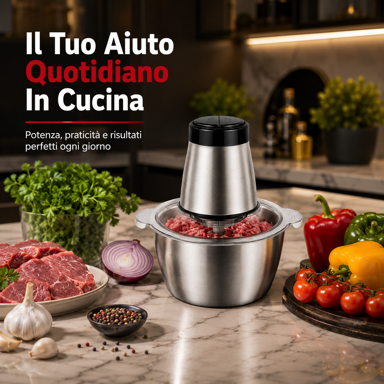  tritacarne elettrico 650w con ciotola in acciaio da 3 litri - foto 5
