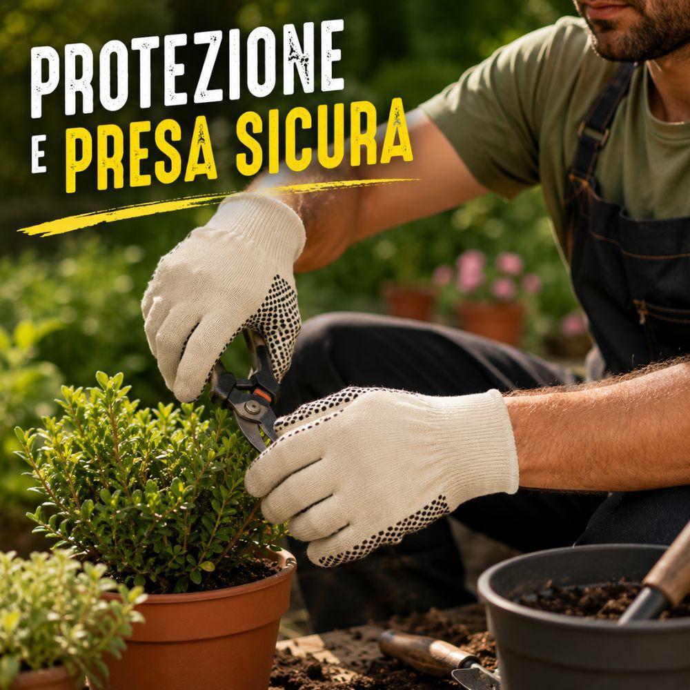  guanti da lavoro antiscivolo in cotone con punti in pvc - foto 2
