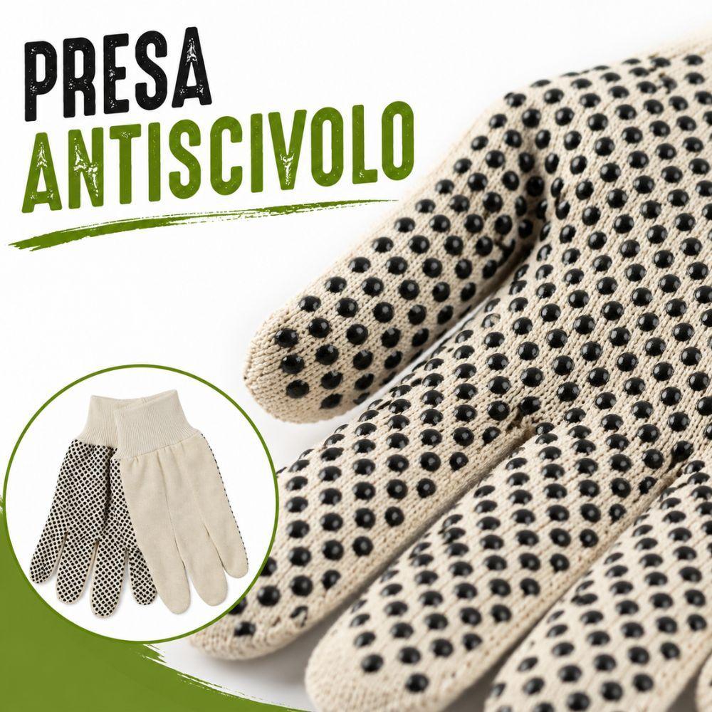  guanti da lavoro antiscivolo in cotone con punti in pvc - foto 4