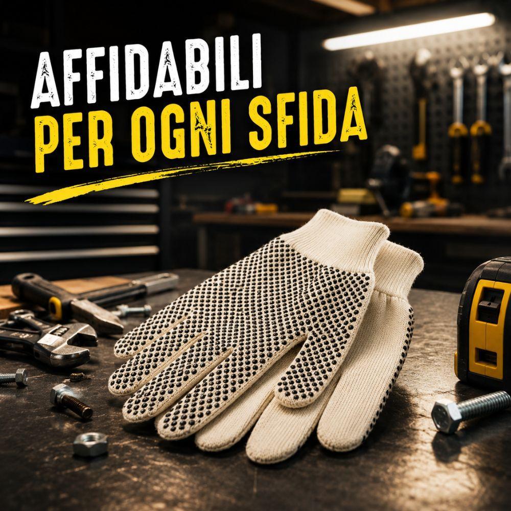  guanti da lavoro antiscivolo in cotone con punti in pvc - foto 5