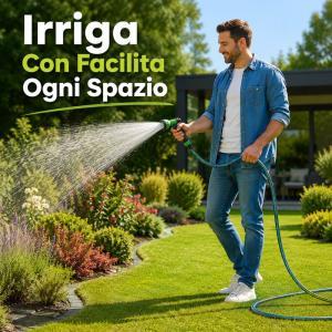 Kit tubo da giardino in pvc diametro 19 mm 25 metri con lancia e raccordi