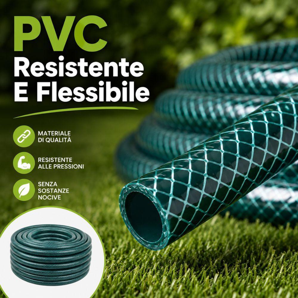  kit tubo da giardino in pvc diametro 19 mm 25 metri con lancia e raccordi - foto 4