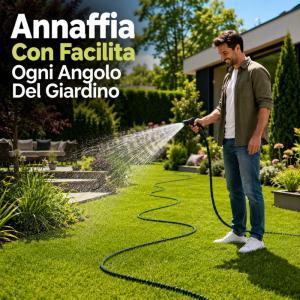 Tubo estensibile da giardino 15 metri con pistola multifunzione