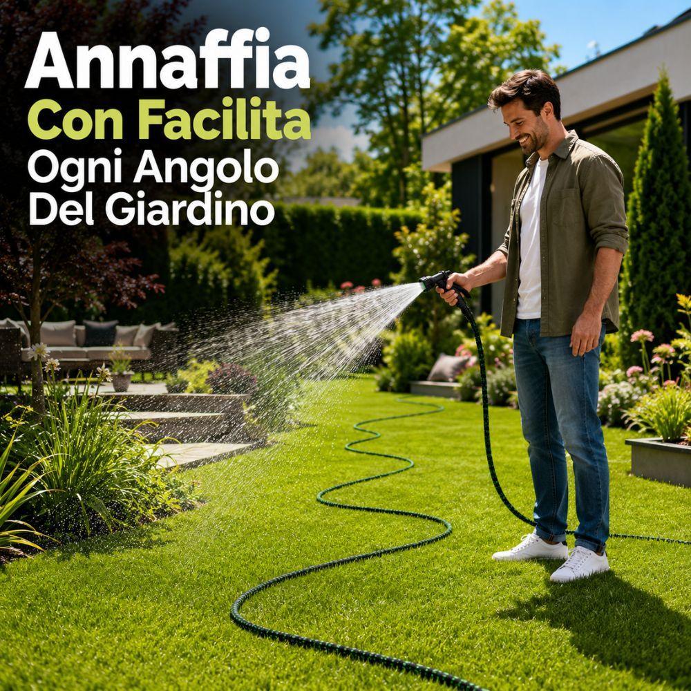  tubo estensibile da giardino 15 metri con pistola multifunzione - foto 2