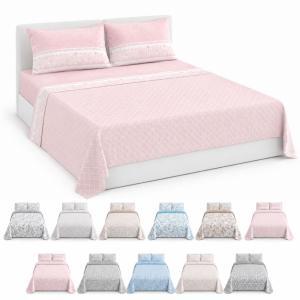 Completo letto matrimoniale 3 pezzi in microfibra lenzuolo sopra, lenzuolo sotto con angoli e coppia federe