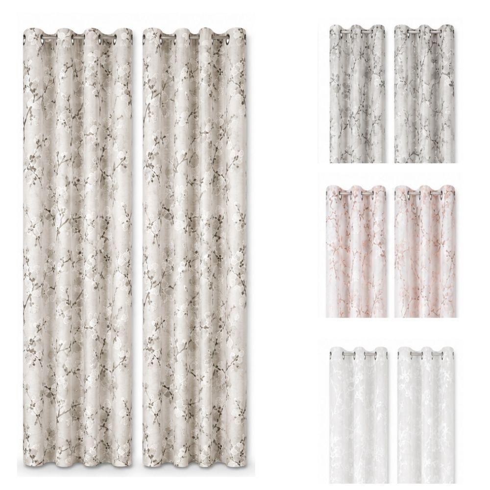  coppia di tende vernon con anelli fantasia floreale 280x290 cm - foto 1