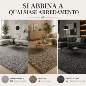 Tappeto shaggy morbido moderno, comfort in ogni ambiente