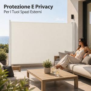 Tenda separe frangivista avvolgibile da esterno 140x300 cm con protezione uv
