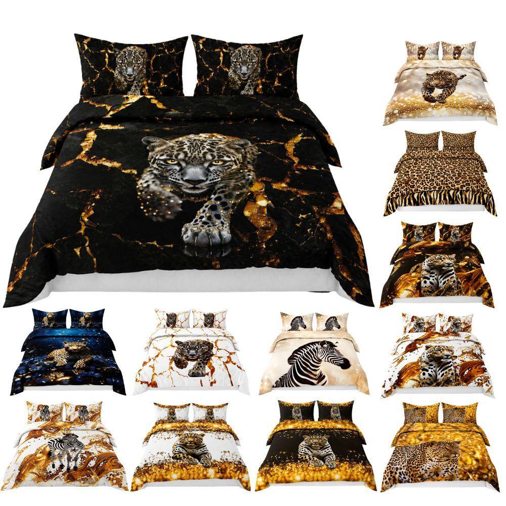  completo letto matrimoniale fantasia animalier 3 pezzi - foto 1