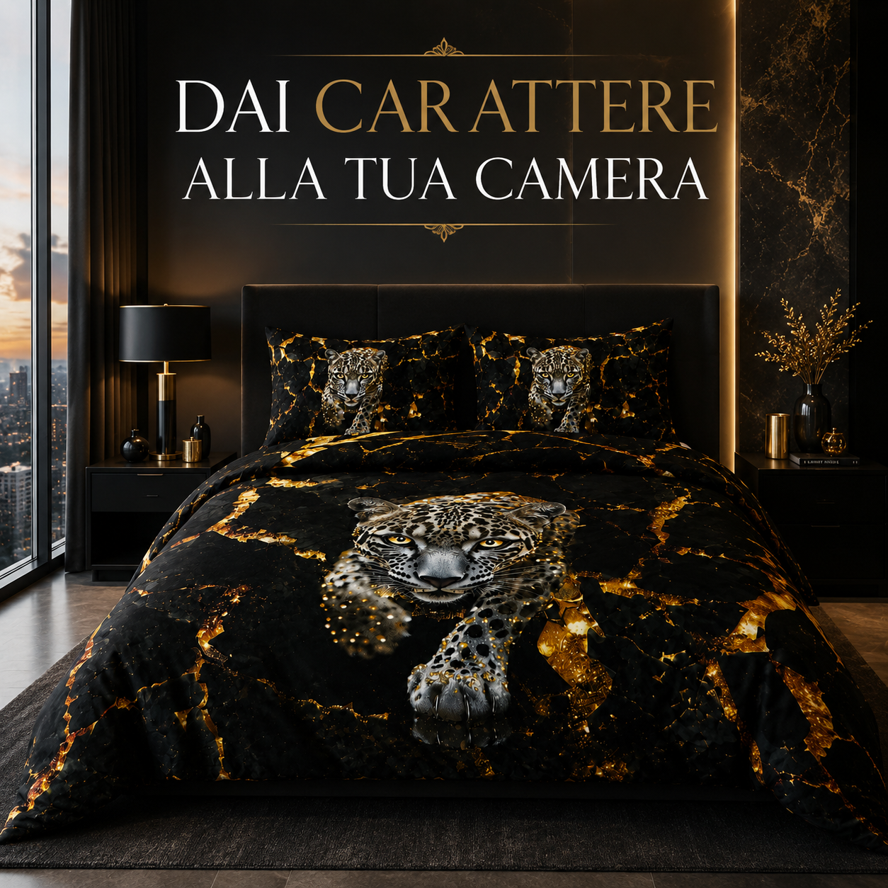  completo letto matrimoniale fantasia animalier 3 pezzi - foto 2