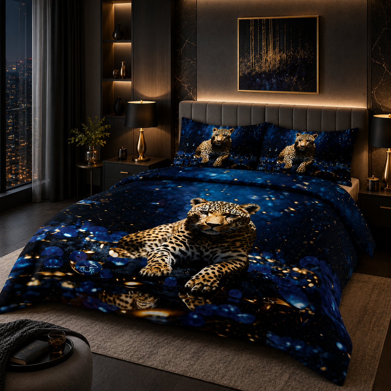  completo letto matrimoniale fantasia animalier 3 pezzi - foto 5