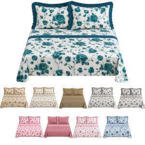 Completo letto matrimoniale 3 pezzi con federe a balze...