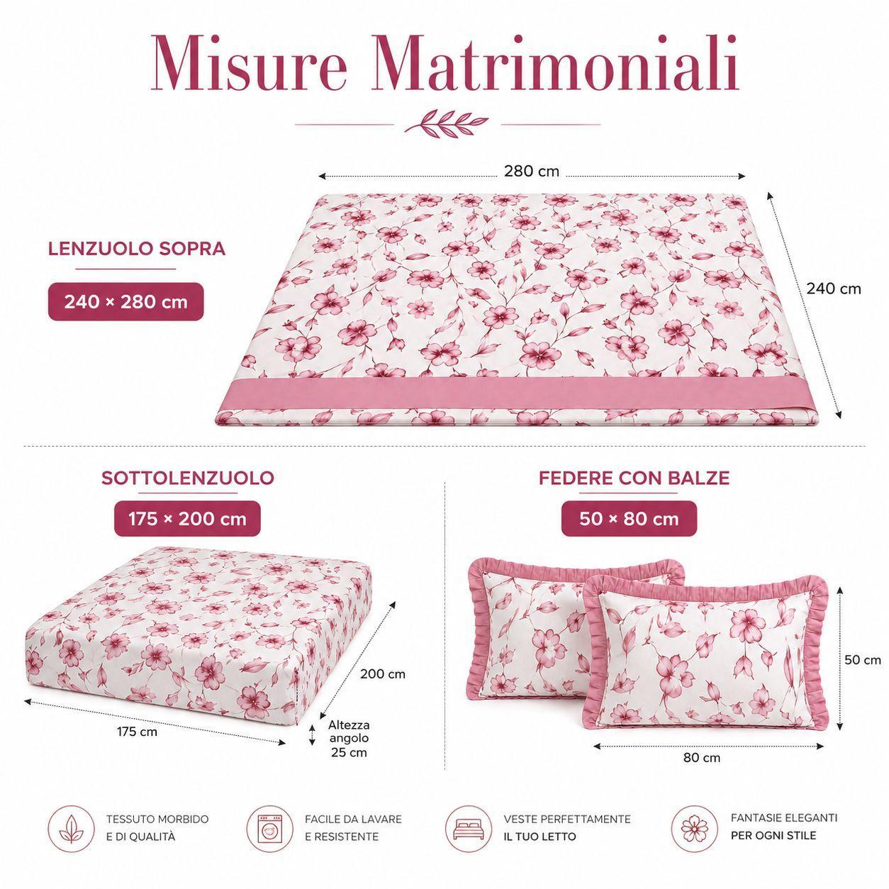 completo letto matrimoniale 3 pezzi con federe a balze - foto 3 completo letto matrimoniale 3 pezzi con federe a balze - foto 3