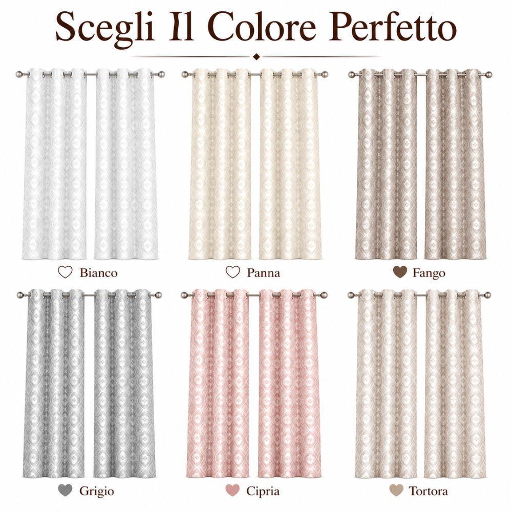 coppia di tende jacquard con 8 anelli 140x290 cm, eleganti per soggiorno e camera - foto 5 coppia di tende jacquard con 8 anelli 140x290 cm, eleganti per soggiorno e camera - foto 5
