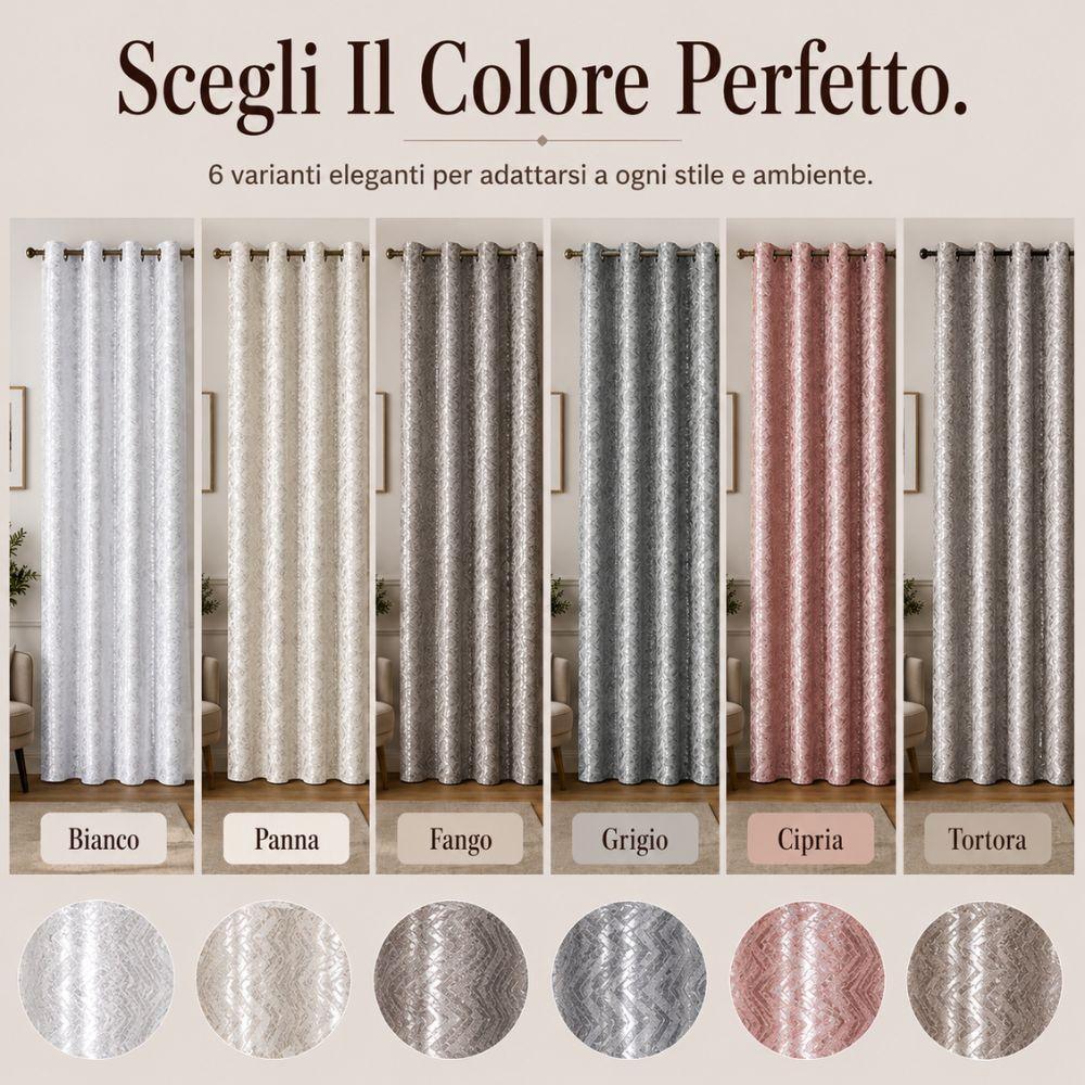  coppia tende jacquard 140x290 cm con 8 anelli, effetto lucido moderno - foto 3