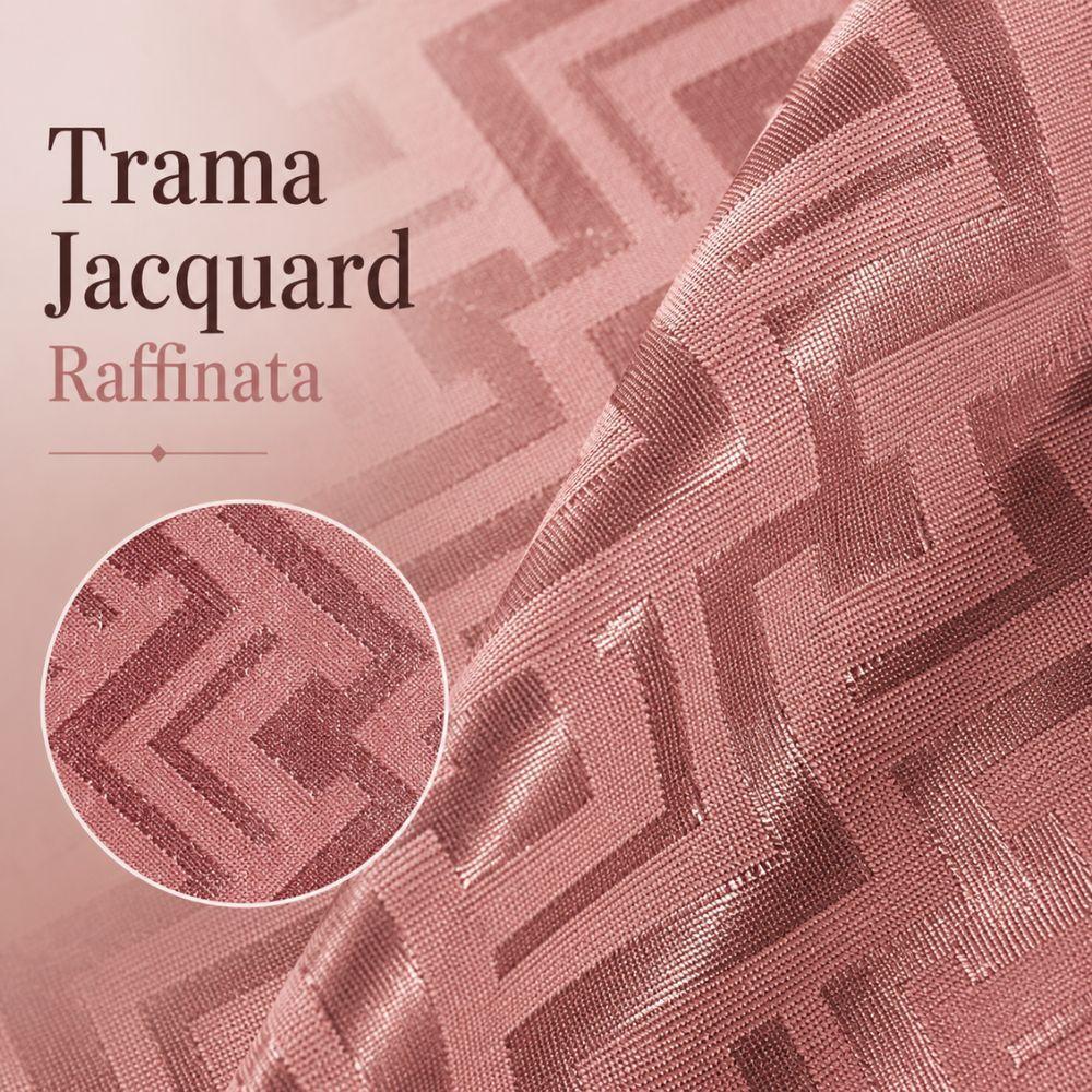  coppia tende 140x290 cm con 8 anelli, effetto geometrico elegante - foto 4