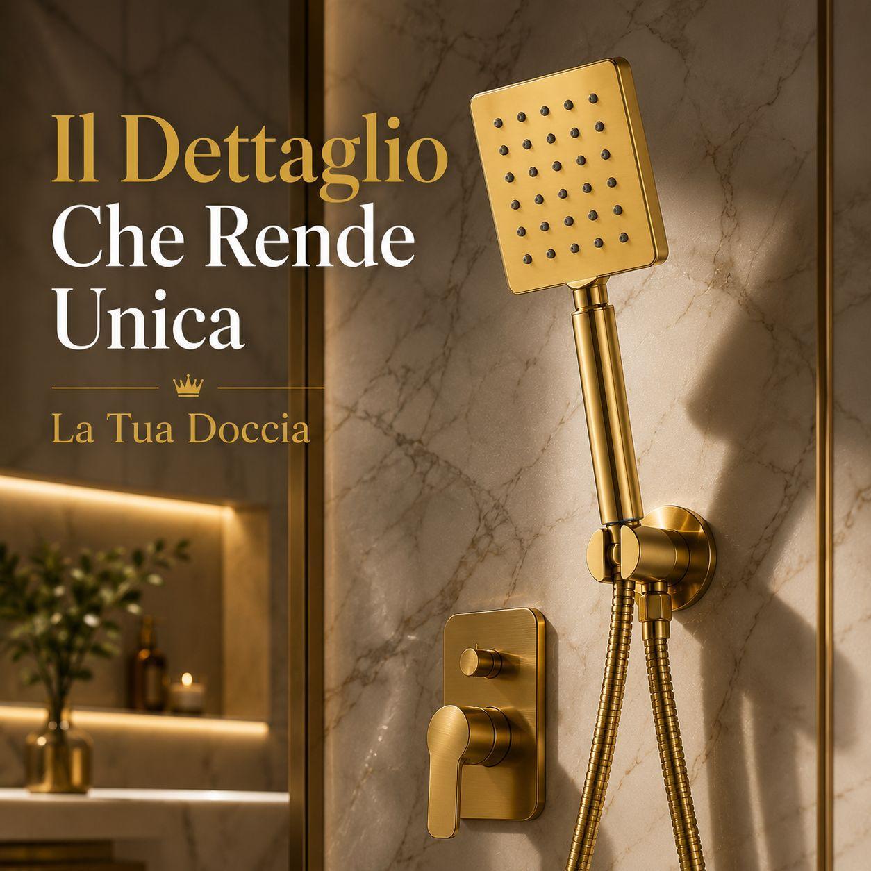  doccetta doccia quadrata oro 3 getti universale a risparmio idrico effetto pioggia massaggio - foto 5