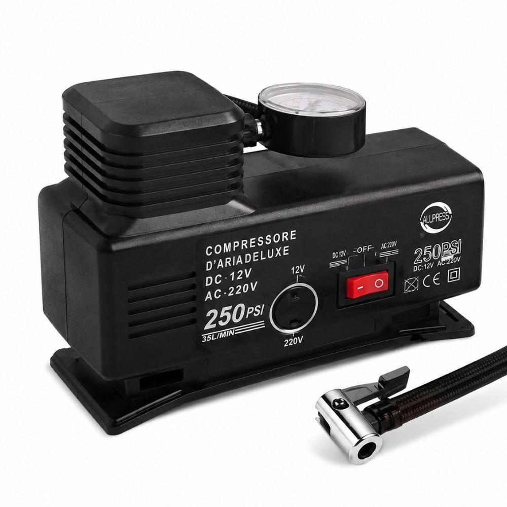  compressore d'aria portatile  a doppio cilindro con manometro analogico - foto 1